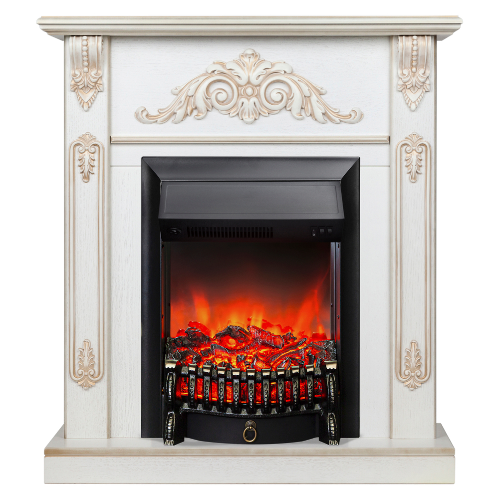 Каминокомплект Real Flame Anita WT с очагом Fobos Lux Black (без пульта)