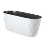 Горшок для цветов Laurel овальный 354*152*150 мм, 5 л с дренажной вставкой (белый)