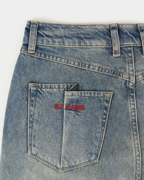 Джинсы женские прямые зеленого цвета Woman Jeans Straight Dirty Blue