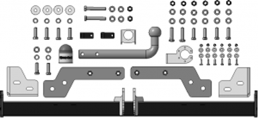 Фаркоп Motodor Hyundai Tucson, KIA Sportage 2018-2022 (оцинк. Шар) арт.90909-A
