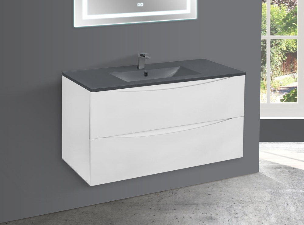 Тумба под раковину Vincea Mia 1000 подвесная, 2 выкатных ящика soft close, G.White