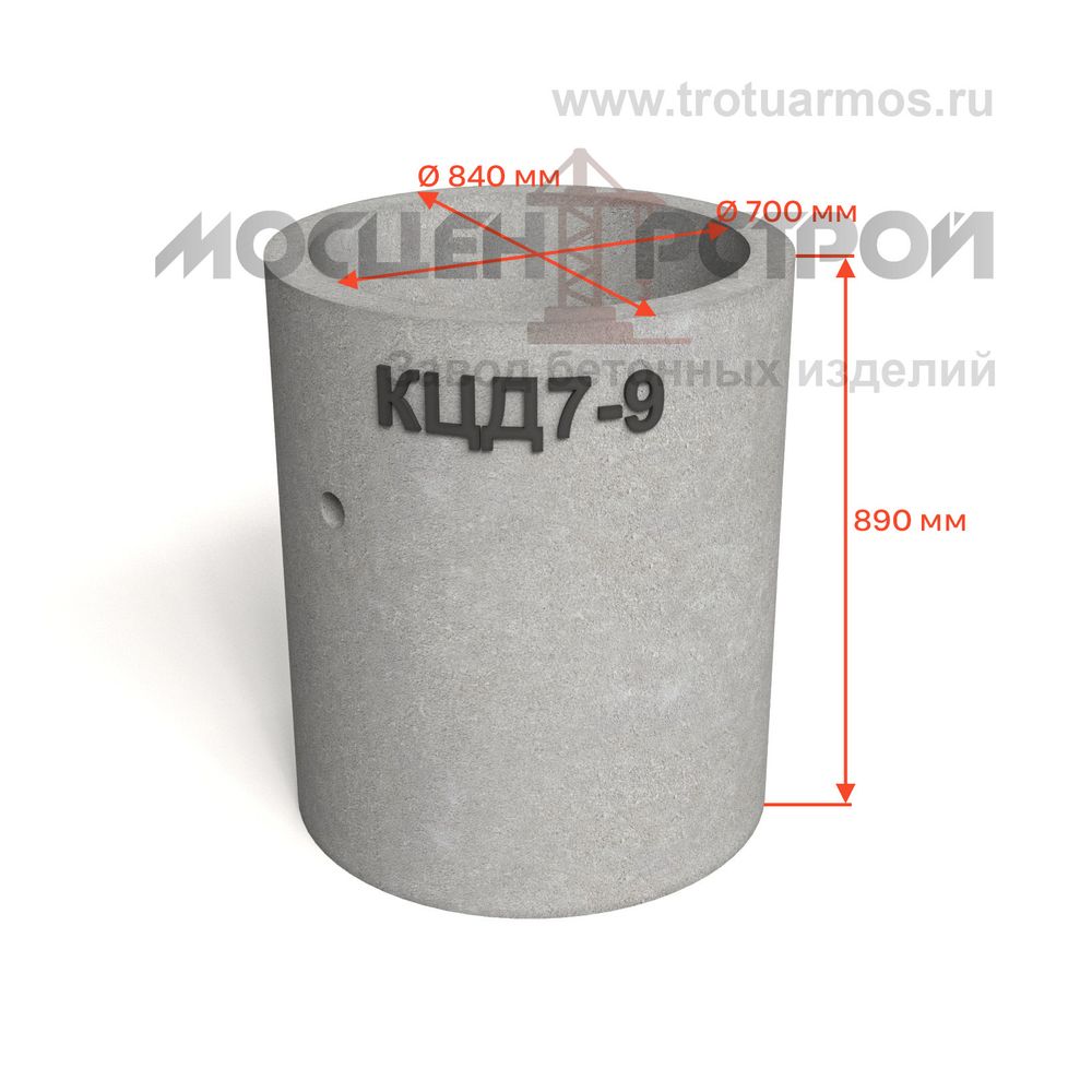Кольцо колодезное стеновое с дном КЦД7-9 (КСД7-9)