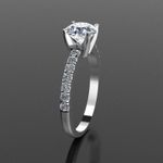 Кольцо Princess fianit round с дорожкой фианитов