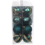 Набор ёлочных украшений «Wish» 6 см + 4 см (53 предмета), Изумруд