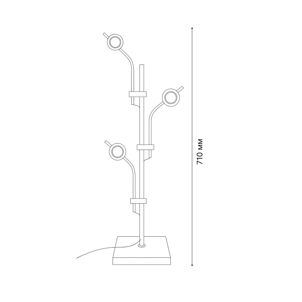 ULM-T640 3x2W-3000K CHROME MULTICOLOR Торшер напольный светодиодный. c регулировкой наклона. с линзами. Сменные светофильтры в-к. Механический выключатель. Металл. Хром. ТМ Uniel