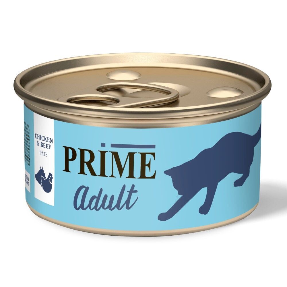 Prime 75 г - консервы для кошек с курицей и говядиной (паштет)
