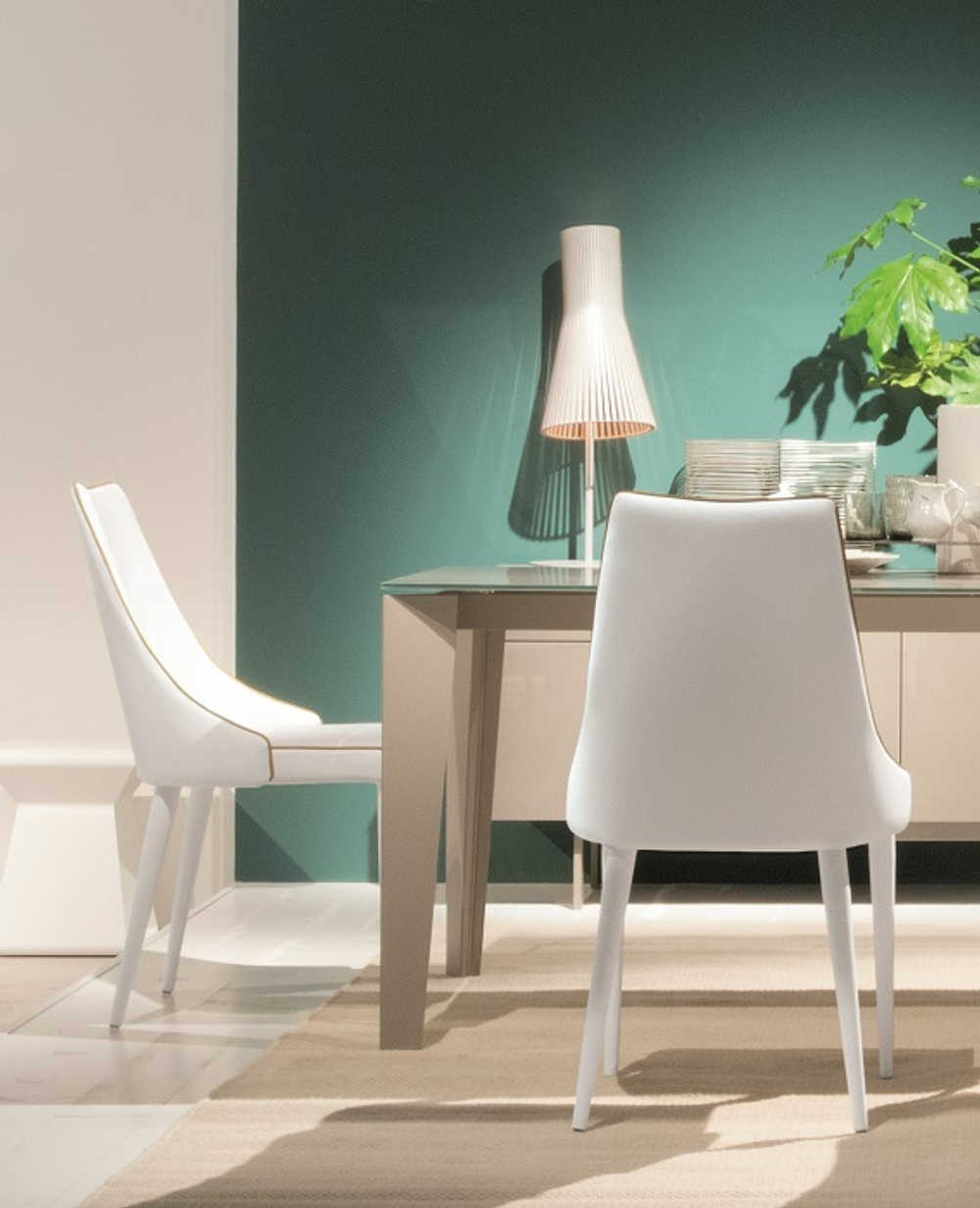 Стул CLARA 40.11 (TR505 white with sand cordonet, экокожа)