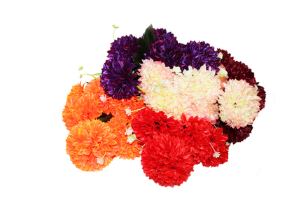 Букет Хризантем шар с листом