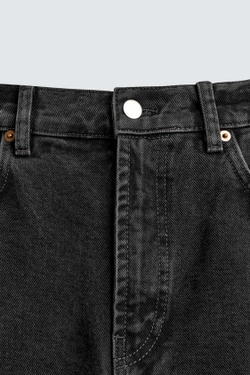 ZARA ДЖИНСЫ ПРЯМОГО КРОЯ RELAXED FIT, УГОЛЬНЫЙ