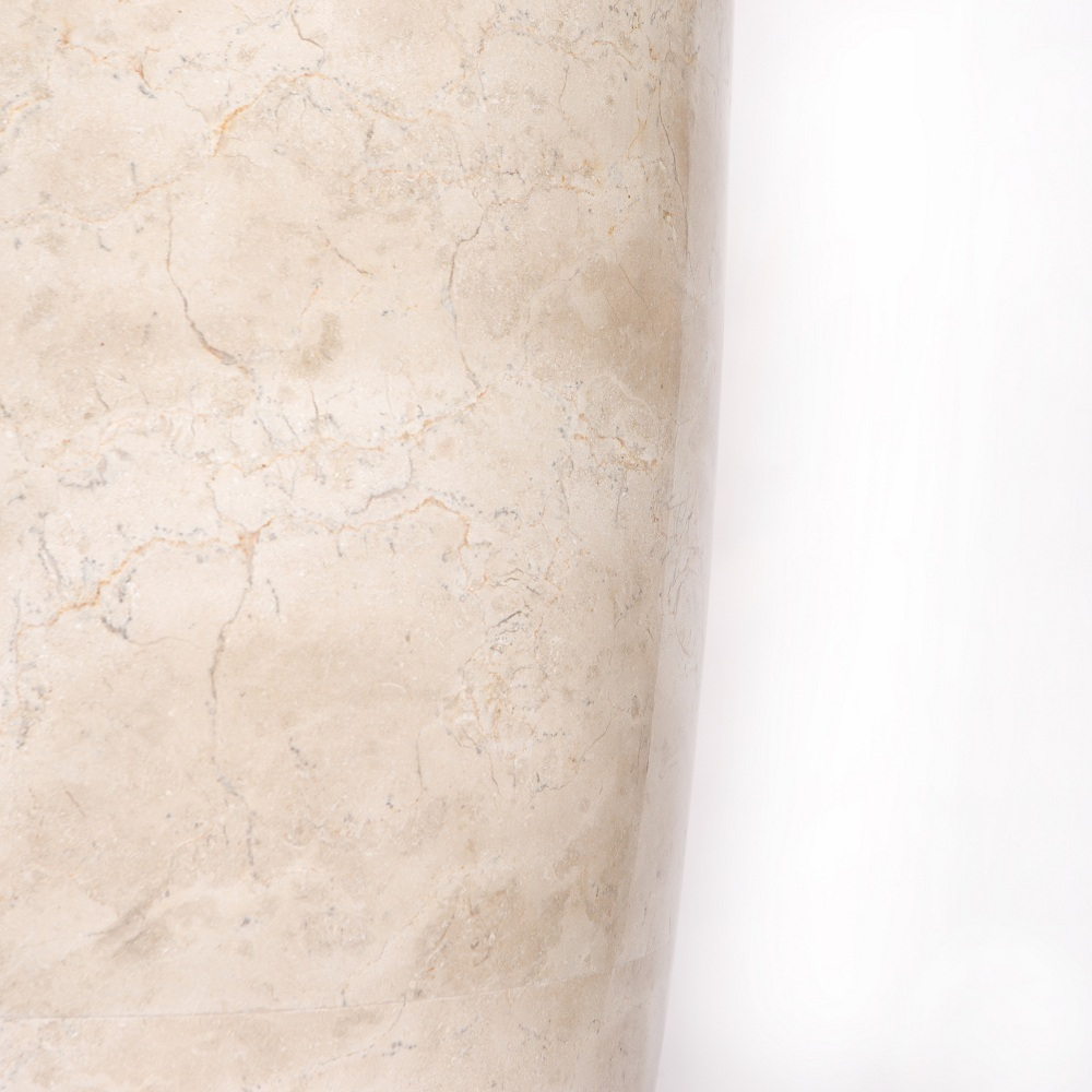 Раковина напольная из мрамора Round Midle Big Cream MN-01706 (45*45*90 см)