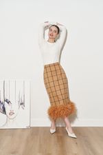 ЮБКА С ПЕРЬЯМИ СВЕТЛО-ОРАНЖЕВЫЙ|ШОКОЛАД|СВЕТЛО-ОРАНЖЕВЫЙ