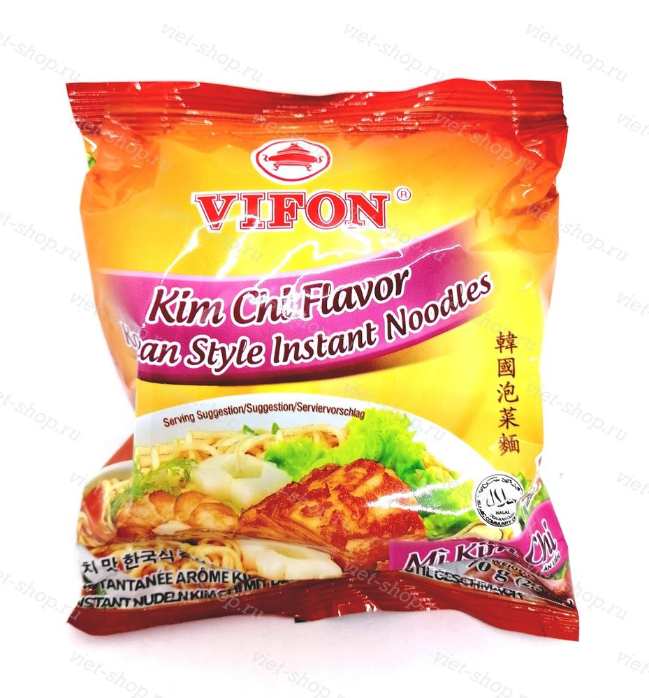 Лапша со вкусом кимчи, Вьетнам, 70 гр.