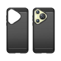 Мягкий защитный чехол в стиле карбон на Huawei Pura 70, мягкий отклик кнопок, серия Carbon от Caseport