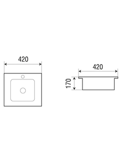 Раковина врезная WeltWasser WW  DEILBACH 6037 420х420х170