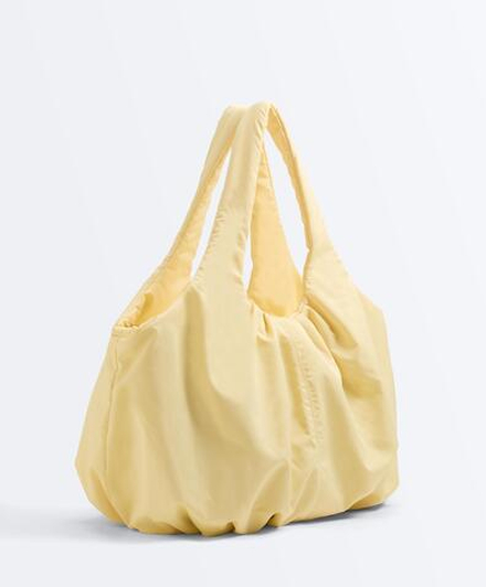 OYSHO Сумка-шоппер с эластичными ремнями, желтый