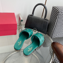 Valentino Flat Roman Stud Slide Sandal