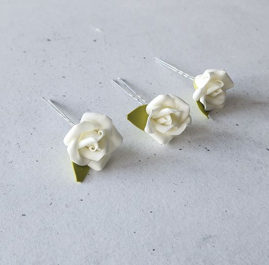 Набор шпилек "Розы большие" латекс, 3 шт, бирюза