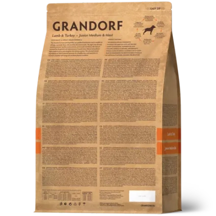 Grandorf Lamb & Turkey, Junior Medium & Maxi для юниоров средних и крупных пород (Ягнёнок с индейкой)