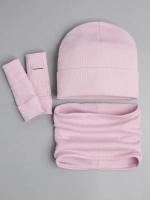 Шапка детская со снудом и митенками
