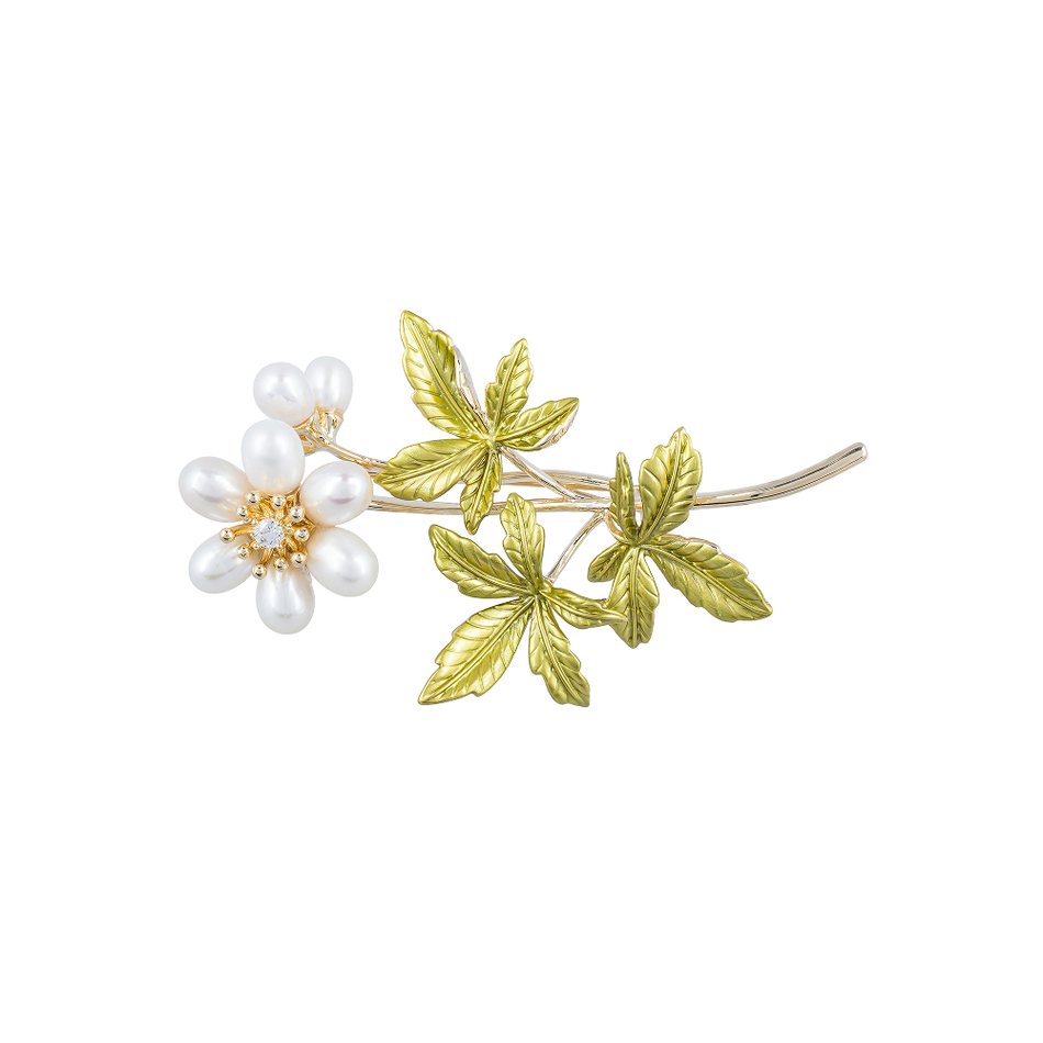 Брошь Shadore Букет Natural pearl XR12097A3 G