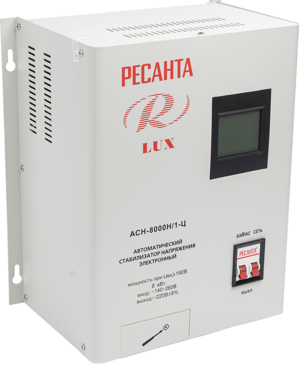 Стабилизатор напряжения серии LUX РЕСАНТА АСН-8000Н/1-Ц