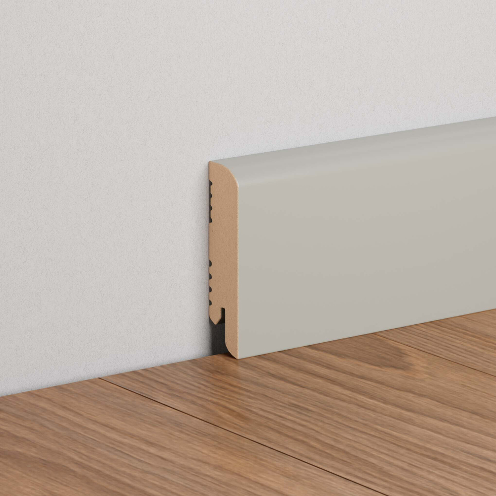 Плинтус напольный серый шёлк RAL7044 МДФ K-02 70X16X2050 мм Deartio / Ликорн