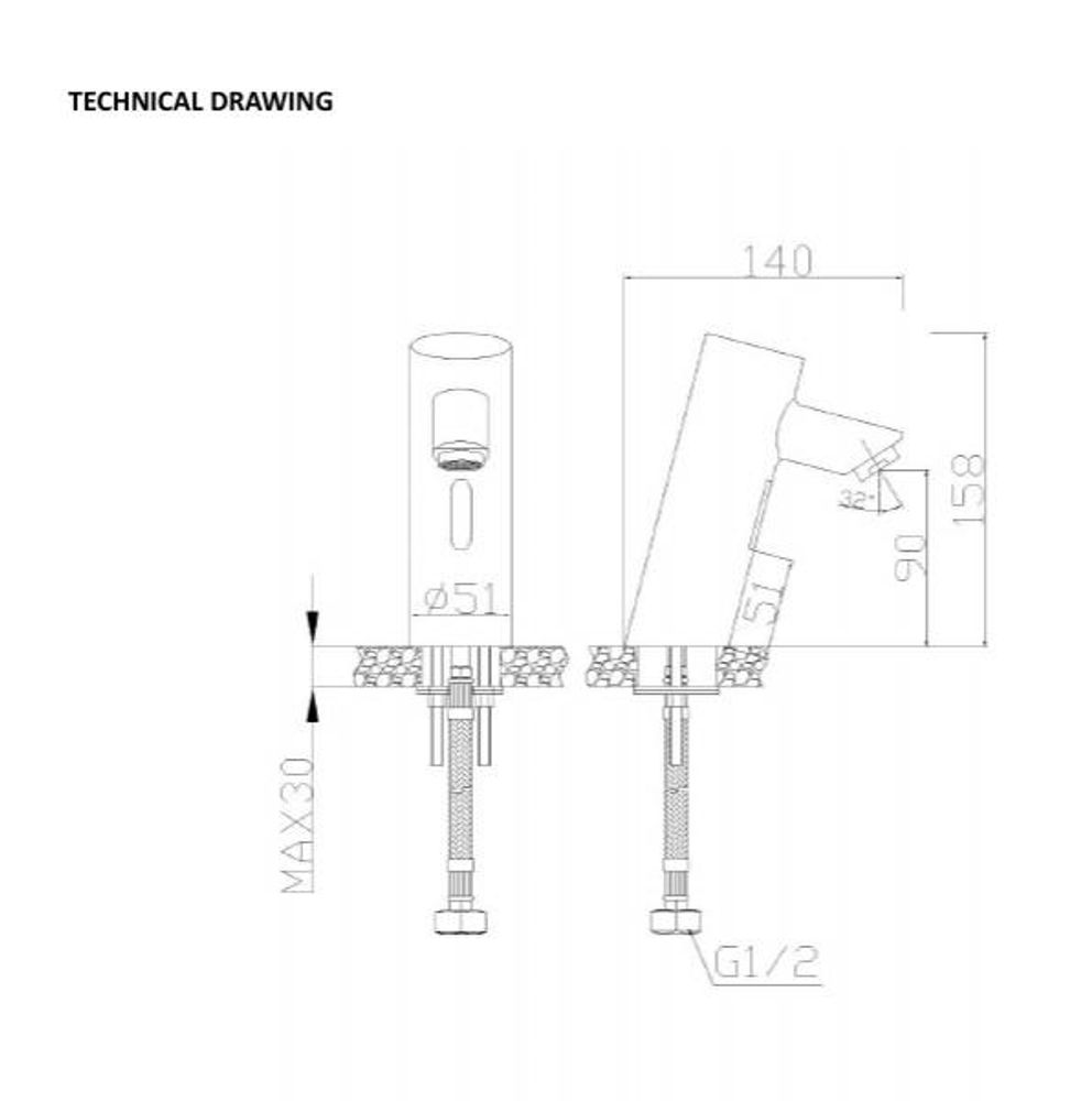 Кран сенсорный для раковины или столешницы латунь NOFER 07261.N чёрный