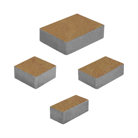 Тротуарная плитка МЮНХЕН - Листопад гладкий Сахара, комплект из 4 видов плит