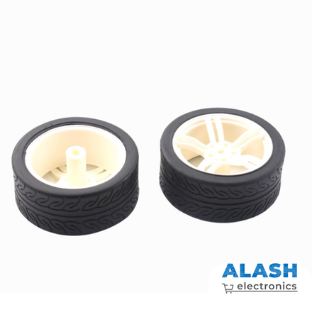 Колесо 65 мм для роботов, белое с черной вставкой