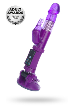 Вибратор с клиторальным стимулятором A-Toys by TOYFA, TPR, фиолетовый, 22 см