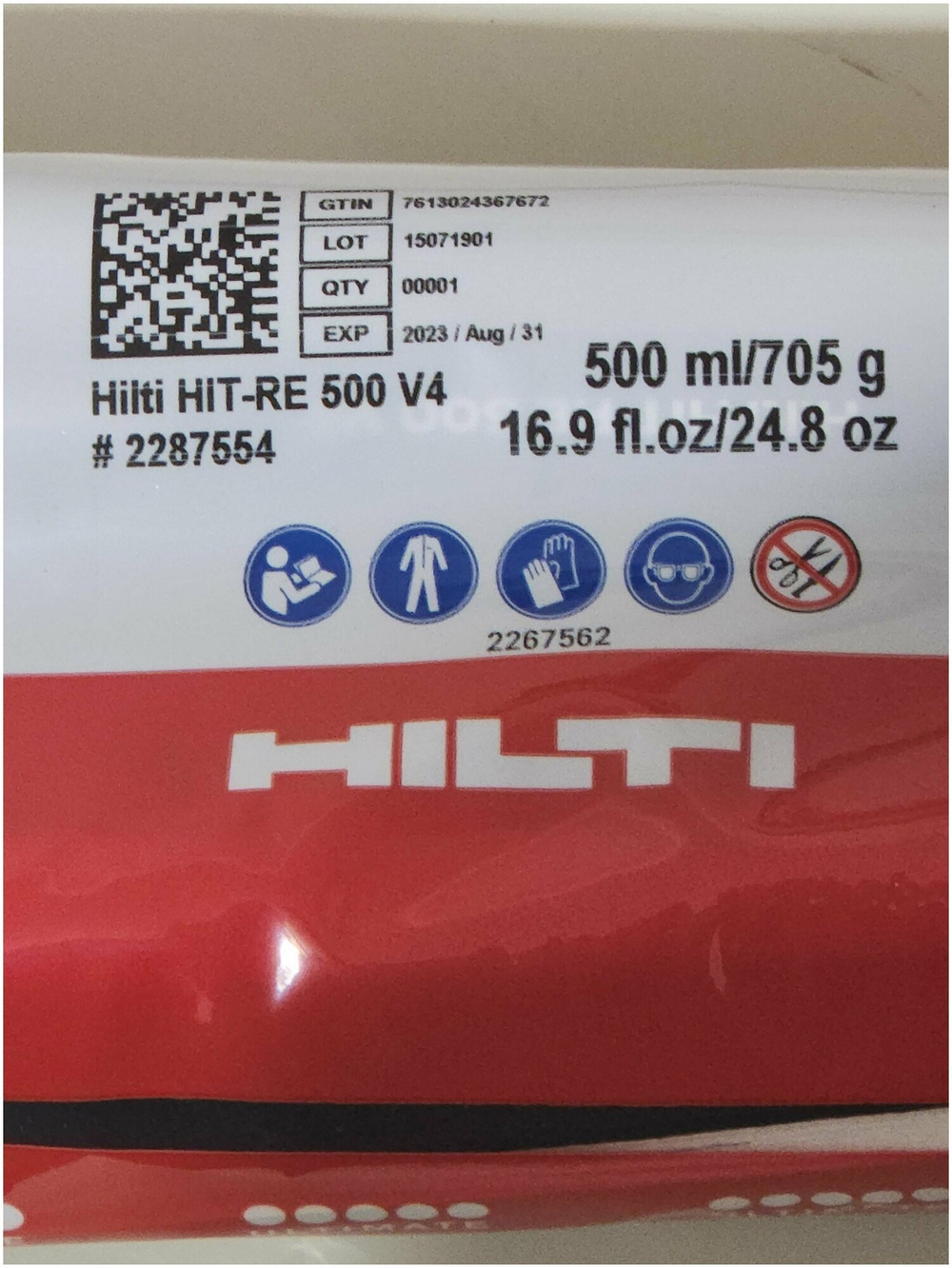 Химический анкер Hilti HIT-RE 500 V4