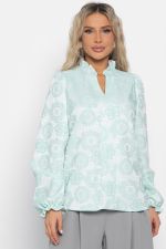 Блуза Доменика (бело-мятная) Б15017-18М LT Collection
