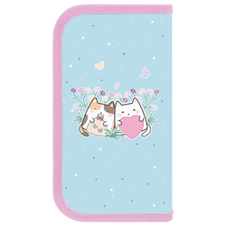 Пенал ПИФАГОР, 2 отделения, ламинированный картон, 19х11 см, "Cat friends", 272247
