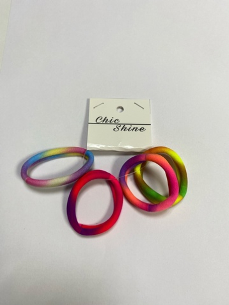 Резинки для волос "Пятнистый орнамент", радуга, 5 см. (4 шт.)