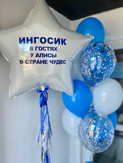 Воздушные шары синий белый Ингосстрах №3489