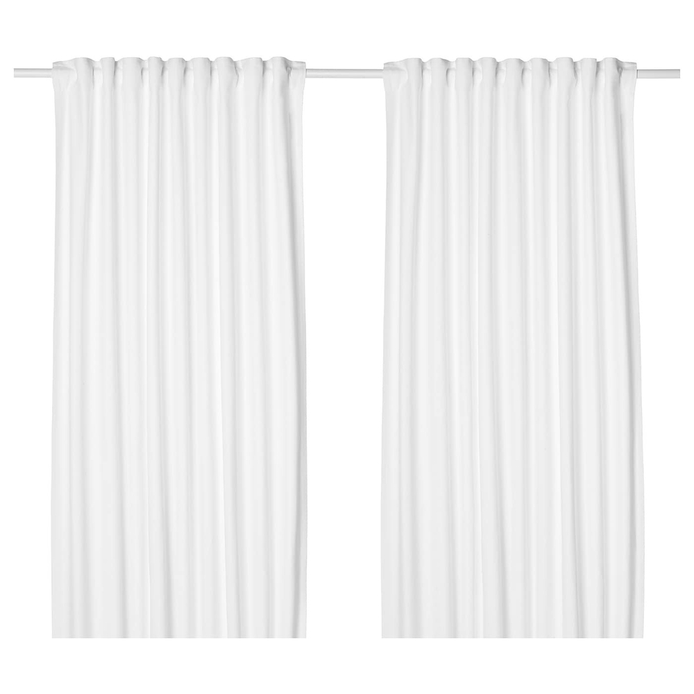 IKEA TIBAST  (ИКЕА ТИБАСТ)  -  Штора, 2 шт, на ленте/белая, 145x300 см