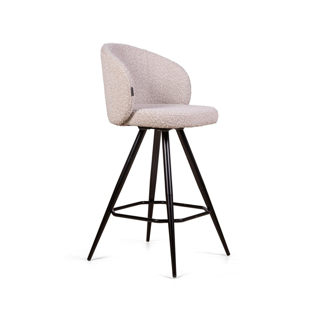 Стул полубарный Vito поворотный 360 градусов, букле серый