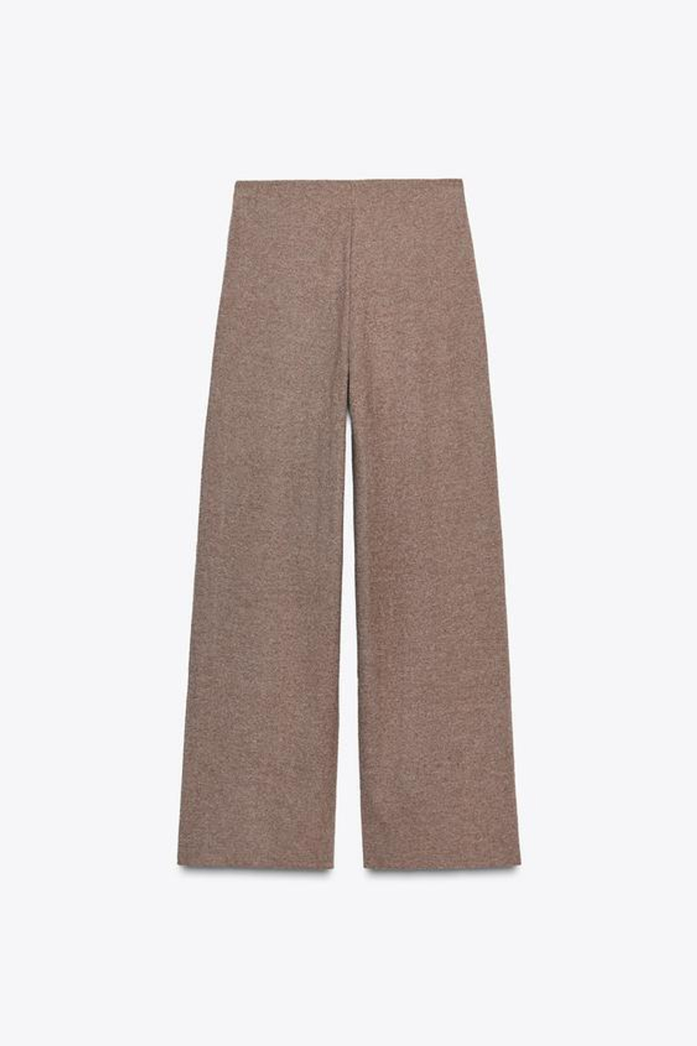 ZARA БРЮКИ-ПАЛАЦЦО ИЗ МЯГКОЙ ТКАНИ, КОРИЧНЕВЫЙ МЕЛАНЖ