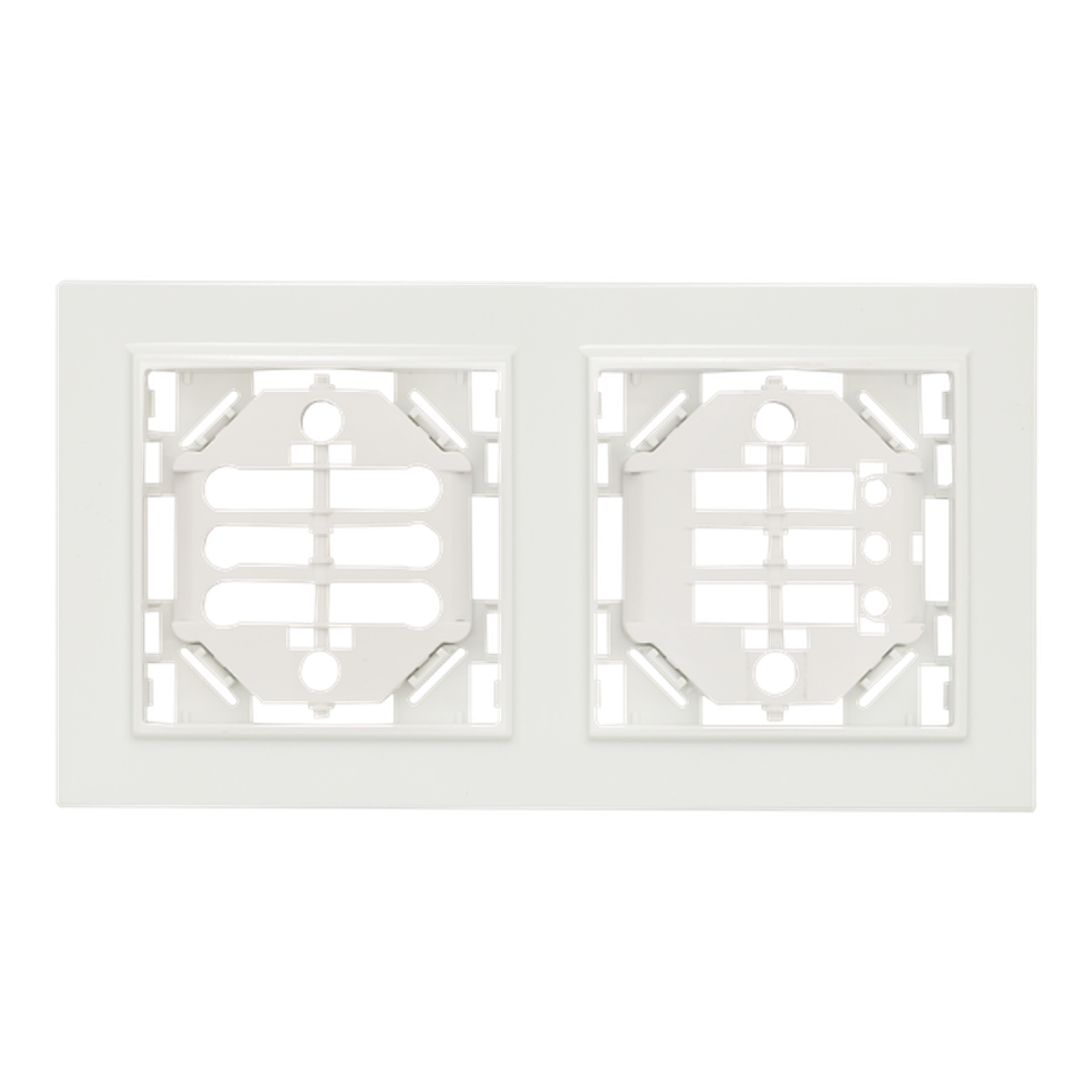 Минск Рамка 2-местная вертикальная белая EKF Basic