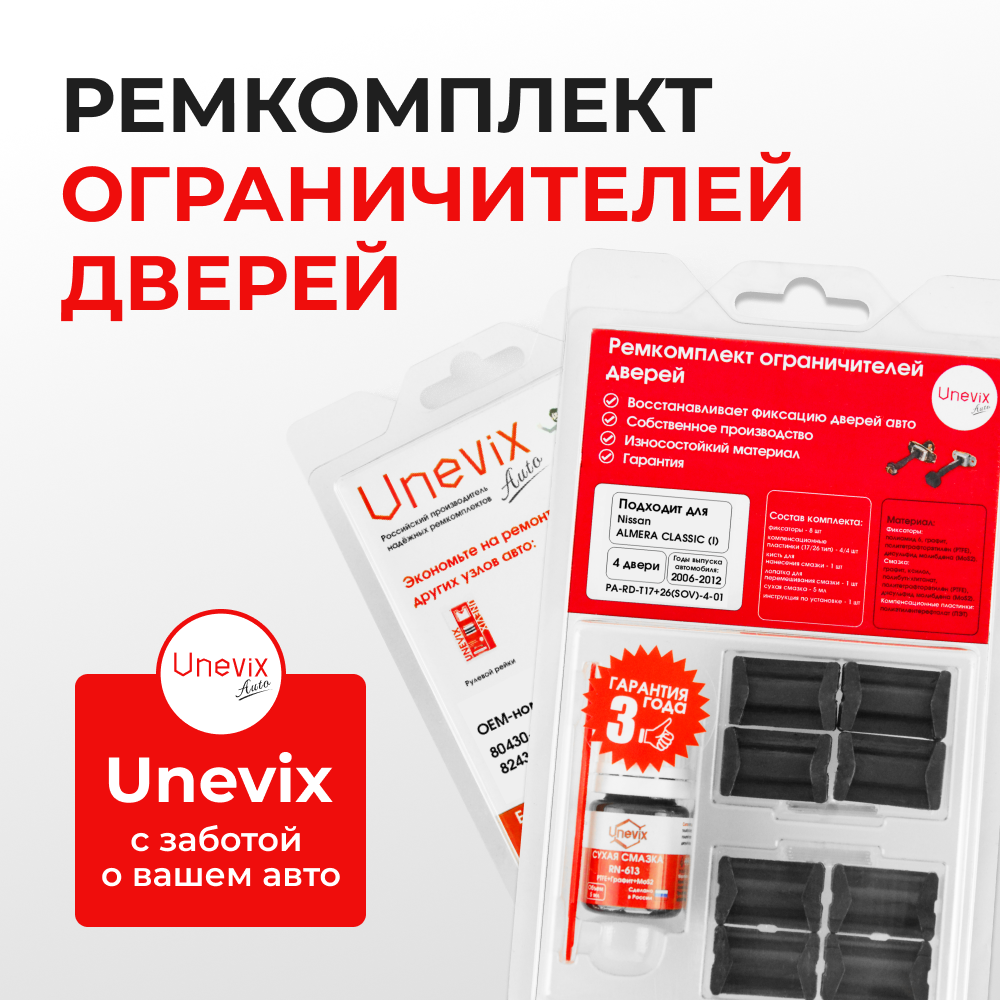 Ремкомплект ограничителей дверей Nissan ALMERA CLASSIC (I) B10 (тип 17+26) 2006-2012