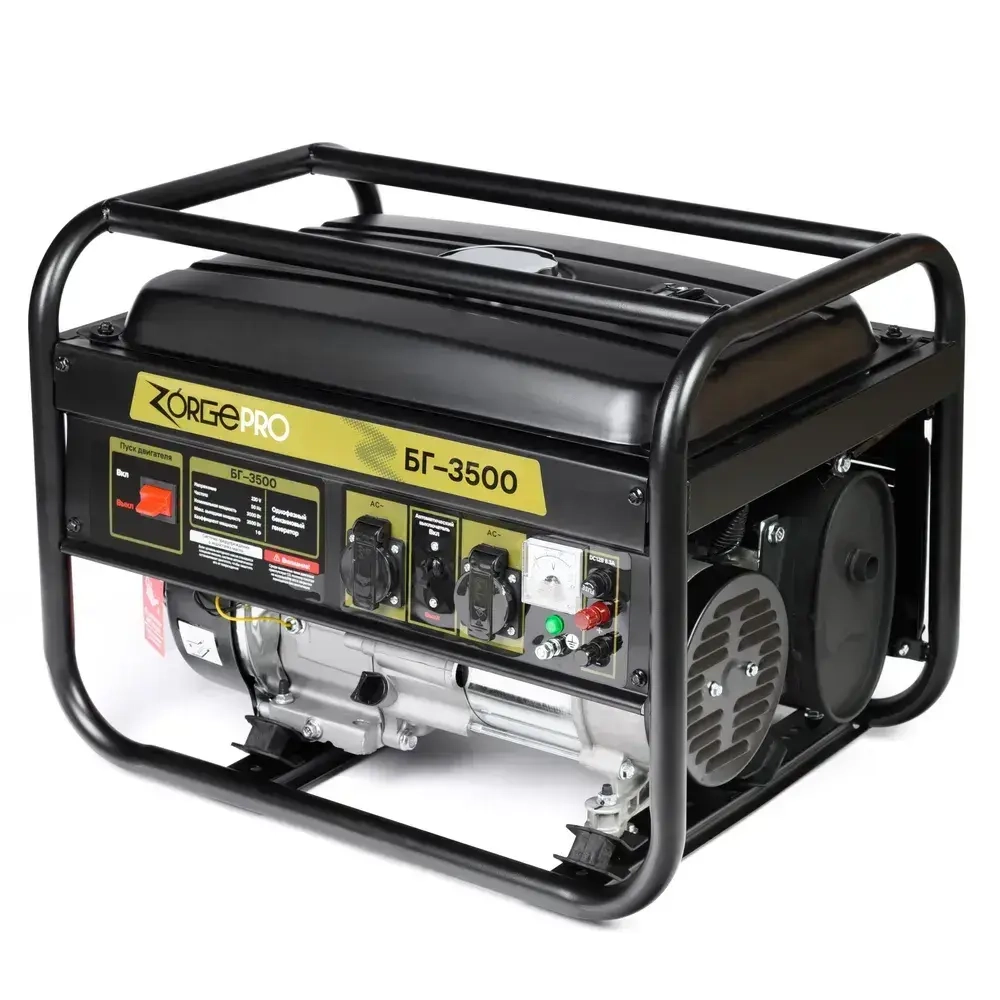 Генератор бензиновый Электрический ZORGEPRO БГ-3500 (4.400 кВА полная мощность, 220 В, 50 Гц, РУЧНОЙ СТАРТЕР) электрогенератор