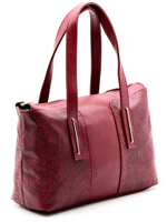 Модная женская средняя на молнии красная сумка с ручками из искусственной кожи под крокодила 39х26,5х12 см COSCET М-СД-17