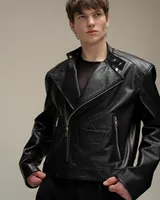 Черная кожаная куртка 