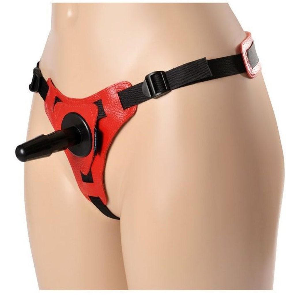 Красно-чёрные трусики с плугом HARNESS Trapper - размер M-XL (Размер: M-XL) (Цвет: красный с черным)