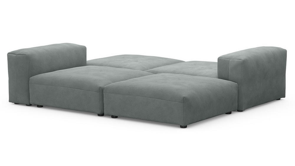 Диван Фиджи Cilium Steel 242*137*62 см, Серый Вельвет Нераскладной Фиеста