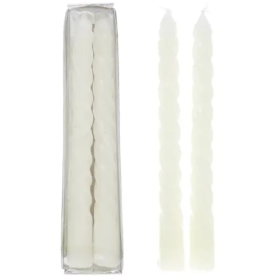 Свечи витые «Нежность» 2шт 15 см, цвет белый