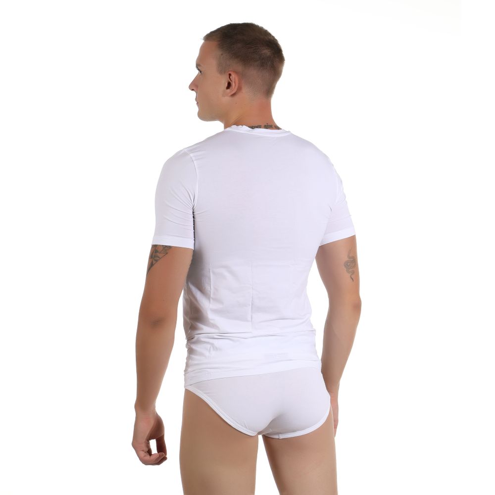 Мужская футболка белая с круглым вырезом BALDESSARINI 90044/6083 110