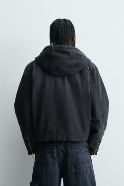 ZARA КУРТКА BOXY FIT СТРУКТУРИРОВАННАЯ, СИНИЙ