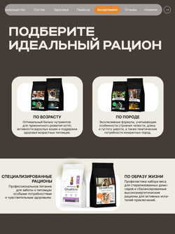 Корм сухой для взрослых стерилизованных кошек породы Мейн-кун, полнорационный комплекс, с индейкой, 400 гр, QUATTRO