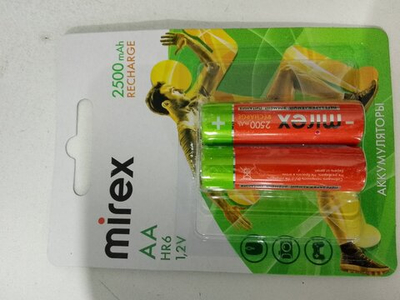 Аккумулятор Mirex R06 2500 mAh блистер. (Цена за 2шт)